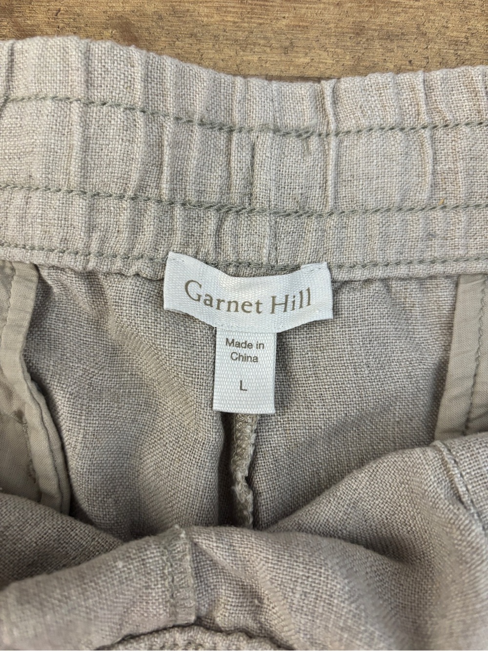 Garnet Hill 100% Linen Drawstring Pull On Shorts Beige Women’s - Picture 4 of 9